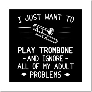 Trombone Jazzy Escape! Funny Tee & Hoodie Posters and Art